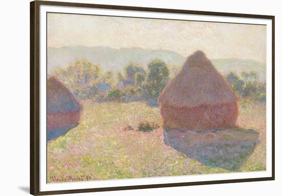 Haystacks, Midday, 1890-Claude Monet-Framed Giclee Print