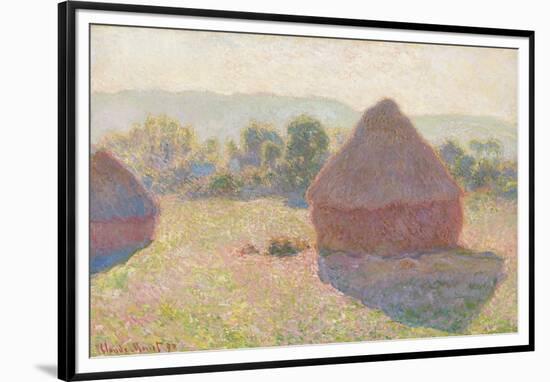 Haystacks, Midday, 1890-Claude Monet-Framed Giclee Print