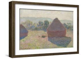 Haystacks, Midday, 1890-Claude Monet-Framed Giclee Print