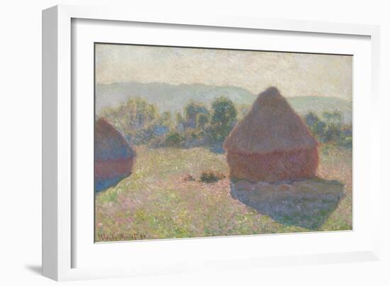 Haystacks, Midday, 1890-Claude Monet-Framed Giclee Print