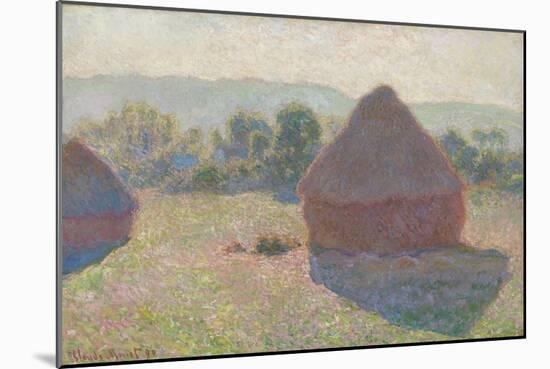 Haystacks, Midday, 1890-Claude Monet-Mounted Giclee Print