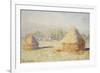 Haystacks, Morning Effect-Claude Monet-Framed Giclee Print