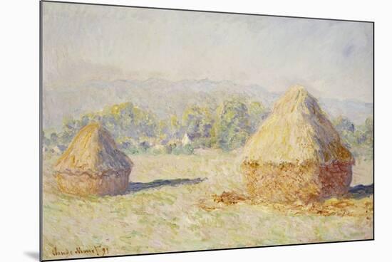 Haystacks, Morning Effect-Claude Monet-Mounted Giclee Print