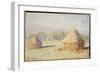 Haystacks, Morning Effect-Claude Monet-Framed Giclee Print