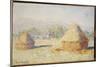 Haystacks, Morning Effect-Claude Monet-Mounted Giclee Print