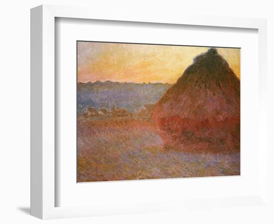 Haystacks, Pink and Blue Impressions, 1891-Claude Monet-Framed Giclee Print