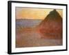 Haystacks, Pink and Blue Impressions, 1891-Claude Monet-Framed Giclee Print