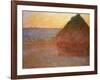 Haystacks, Pink and Blue Impressions, 1891-Claude Monet-Framed Giclee Print