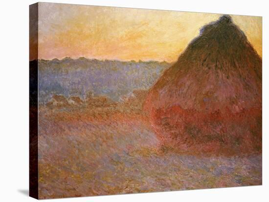 Haystacks, Pink and Blue Impressions, 1891-Claude Monet-Stretched Canvas