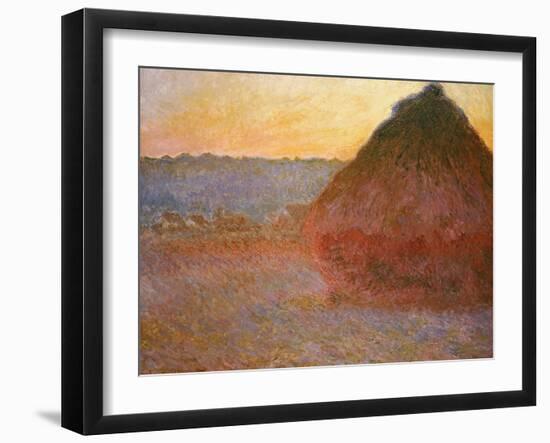 Haystacks, Pink and Blue Impressions, 1891-Claude Monet-Framed Giclee Print