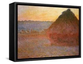 Haystacks, Pink and Blue Impressions, 1891-Claude Monet-Framed Stretched Canvas