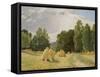 Haystacks, Preobrazhenskoe-Ivan Ivanovich Shishkin-Framed Stretched Canvas