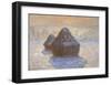 Haystacks: Snow Effect, 1891-Claude Monet-Framed Giclee Print