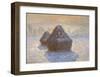 Haystacks: Snow Effect, 1891-Claude Monet-Framed Giclee Print