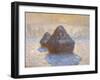 Haystacks: Snow Effect, 1891-Claude Monet-Framed Premium Giclee Print