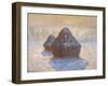 Haystacks: Snow Effect, 1891-Claude Monet-Framed Premium Giclee Print