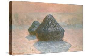 Haystacks: Snow Effect, 1891-Claude Monet-Stretched Canvas