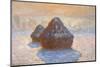 Haystacks - Snow Effect by Claude Monet-Fine Art-Mounted Photographic Print