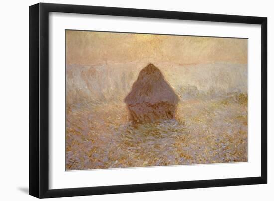 Haystacks, Sun on the Mist-Claude Monet-Framed Giclee Print