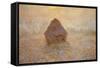 Haystacks, Sun on the Mist-Claude Monet-Framed Stretched Canvas