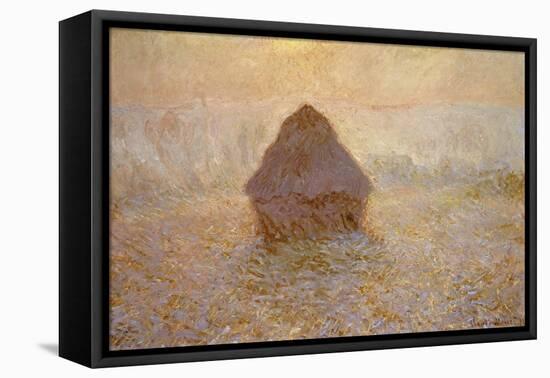 Haystacks, Sun on the Mist-Claude Monet-Framed Stretched Canvas