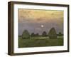 Haystacks Twilight, 1899-Isaak Ilyich Levitan-Framed Premium Giclee Print