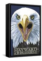 Hayward, Wisconsin - Eagle Up Close-Lantern Press-Framed Stretched Canvas