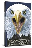 Hayward, Wisconsin - Eagle Up Close-Lantern Press-Stretched Canvas