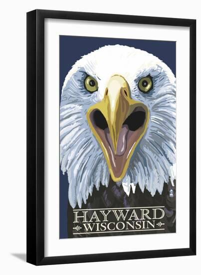 Hayward, Wisconsin - Eagle Up Close-Lantern Press-Framed Art Print