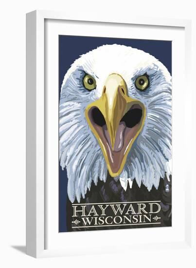 Hayward, Wisconsin - Eagle Up Close-Lantern Press-Framed Art Print