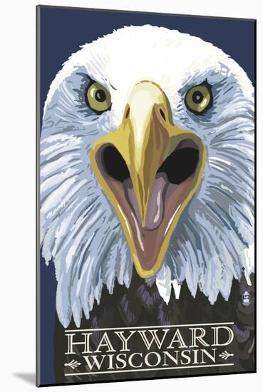 Hayward, Wisconsin - Eagle Up Close-Lantern Press-Mounted Art Print