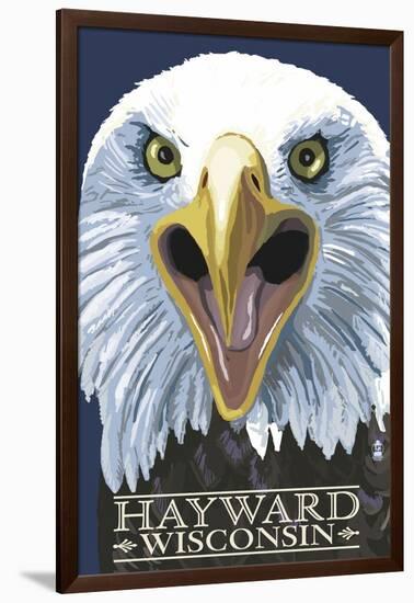 Hayward, Wisconsin - Eagle Up Close-Lantern Press-Framed Art Print