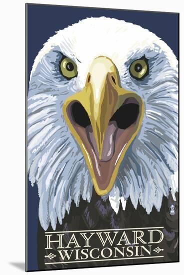 Hayward, Wisconsin - Eagle Up Close-Lantern Press-Mounted Art Print