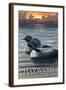 Hayward, Wisconsin - Loons-Lantern Press-Framed Art Print