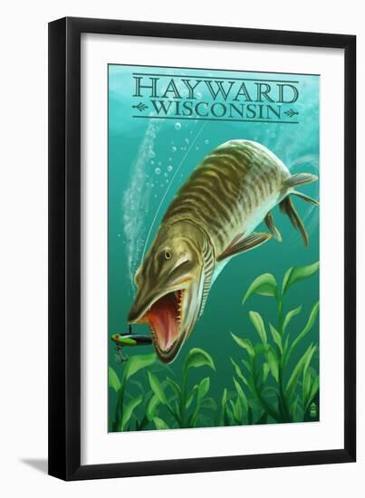 Hayward, Wisconsin - Muskie-Lantern Press-Framed Art Print