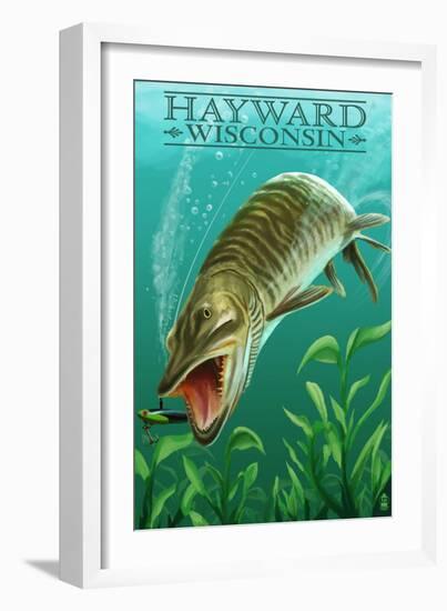 Hayward, Wisconsin - Muskie-Lantern Press-Framed Art Print