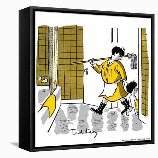 Hazel Cartoon-Ted Key-Framed Stretched Canvas