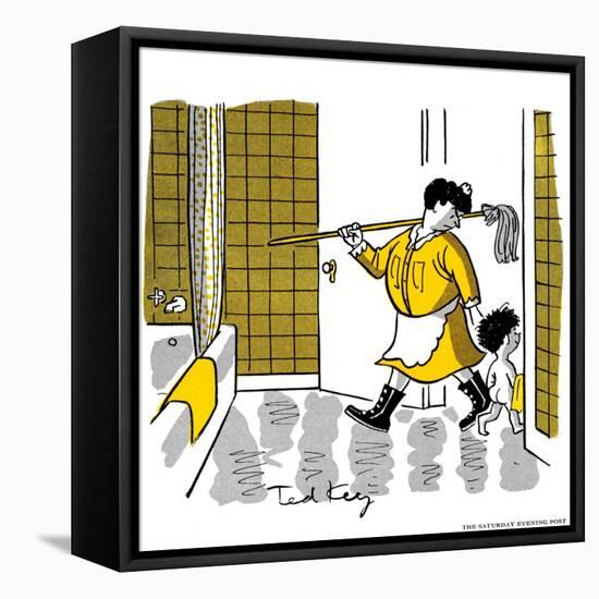 Hazel Cartoon-Ted Key-Framed Stretched Canvas