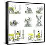 Hazel Cartoon-Ted Key-Framed Stretched Canvas