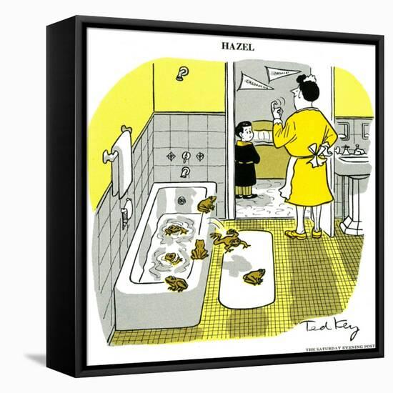 Hazel Cartoon-Ted Key-Framed Stretched Canvas