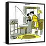 Hazel Cartoon-Ted Key-Framed Stretched Canvas