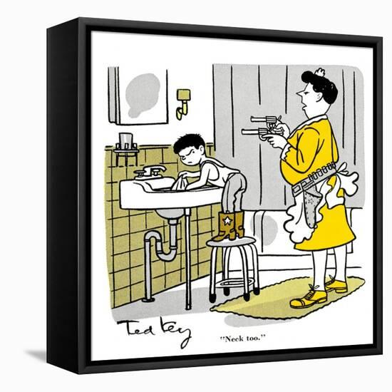 Hazel Cartoon-Ted Key-Framed Stretched Canvas