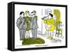 Hazel Cartoon-Ted Key-Framed Stretched Canvas