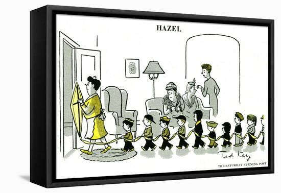 Hazel Cartoon-Ted Key-Framed Stretched Canvas