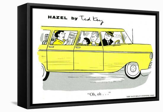 Hazel Cartoon-Ted Key-Framed Stretched Canvas