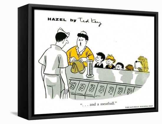 Hazel Cartoon-Ted Key-Framed Stretched Canvas