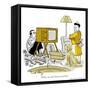 Hazel Cartoon-Ted Key-Framed Stretched Canvas