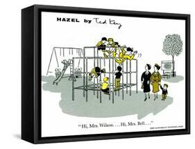 Hazel Cartoon-Ted Key-Framed Stretched Canvas