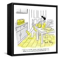 Hazel Cartoon-Ted Key-Framed Stretched Canvas