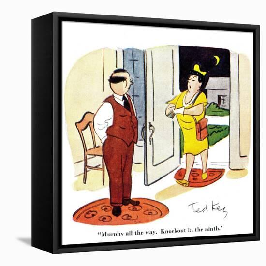 Hazel Cartoon-Ted Key-Framed Stretched Canvas